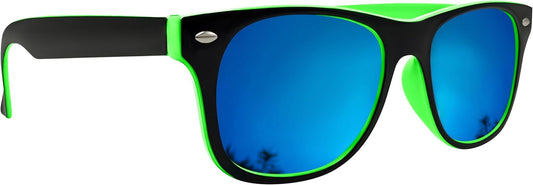 Mustavo Mens Sunglasses Men's Eyewear Twotone Frame Ladies Sunglasses Classic Retro Style With Blue Mirror Lense UV400 Protection